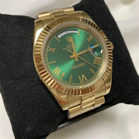 rolex day date gold grün ombre